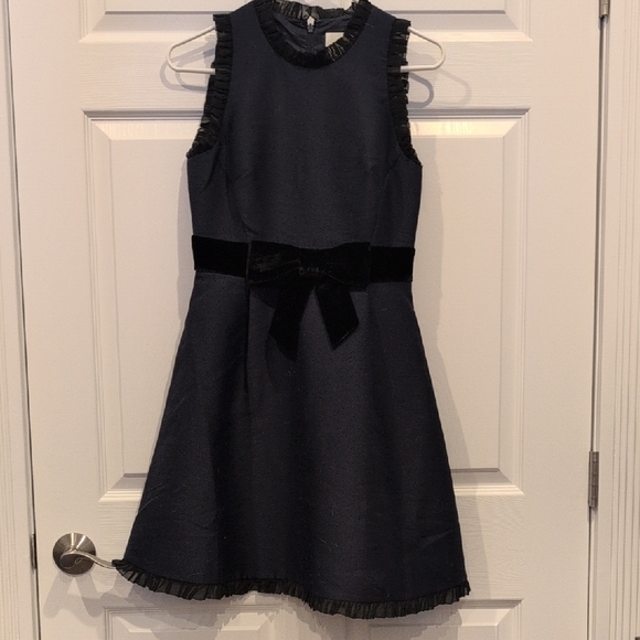 kate spade Dresses & Skirts - NWOT Elegant Navy Blue Dress with Velvet Accents